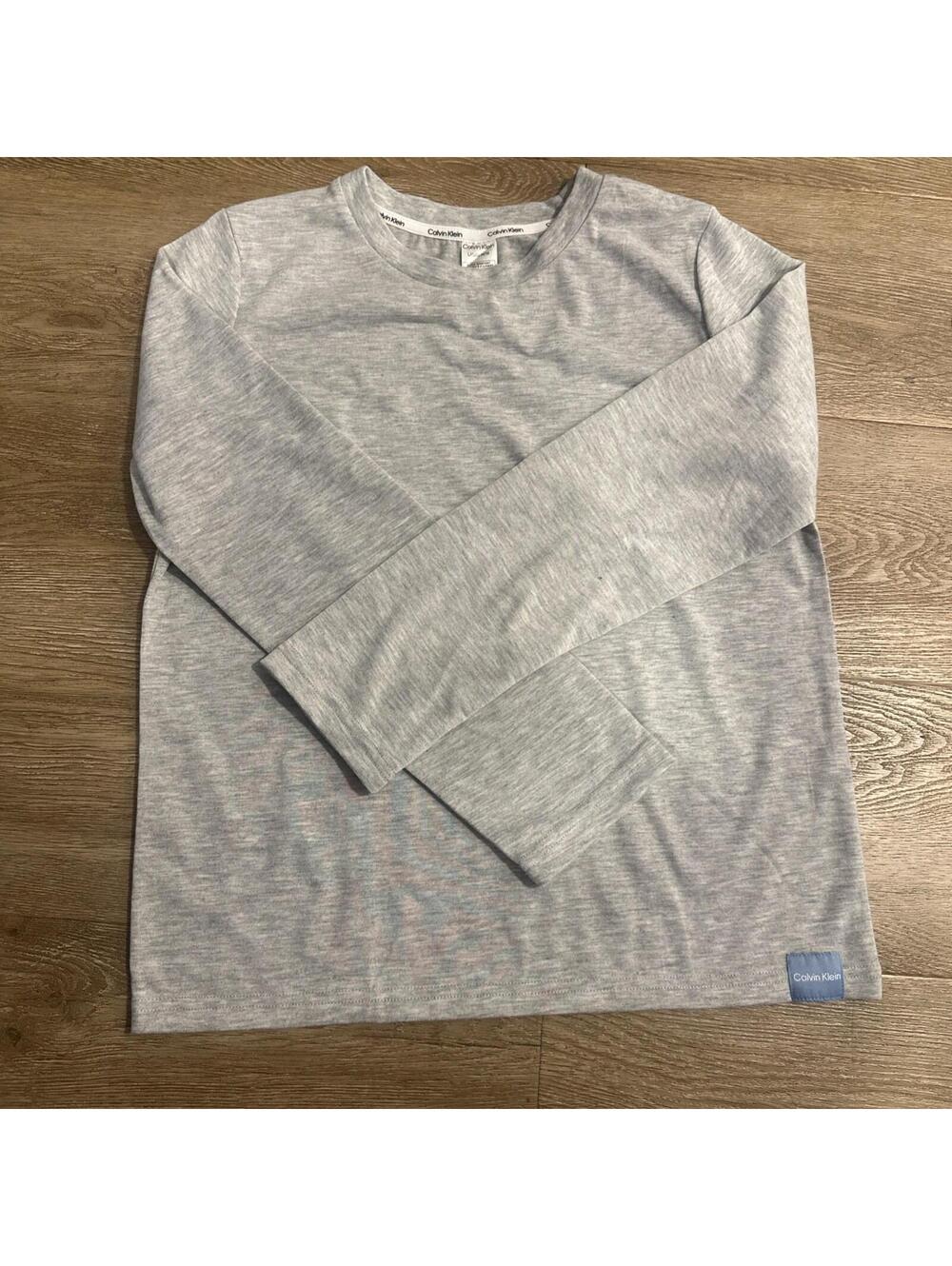 Calvin Klein Women Long Sleeve Gray Tee Shirt